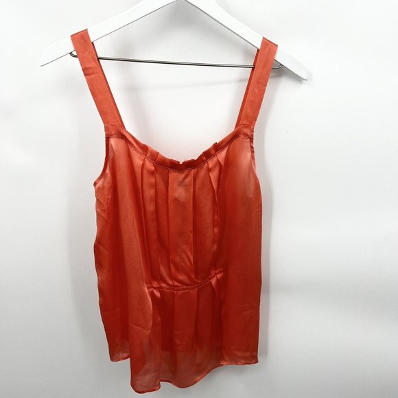 J. Crew Tops - NWT J. Crew Pleated Silk Blouse Sleeveless Orange Size 8
